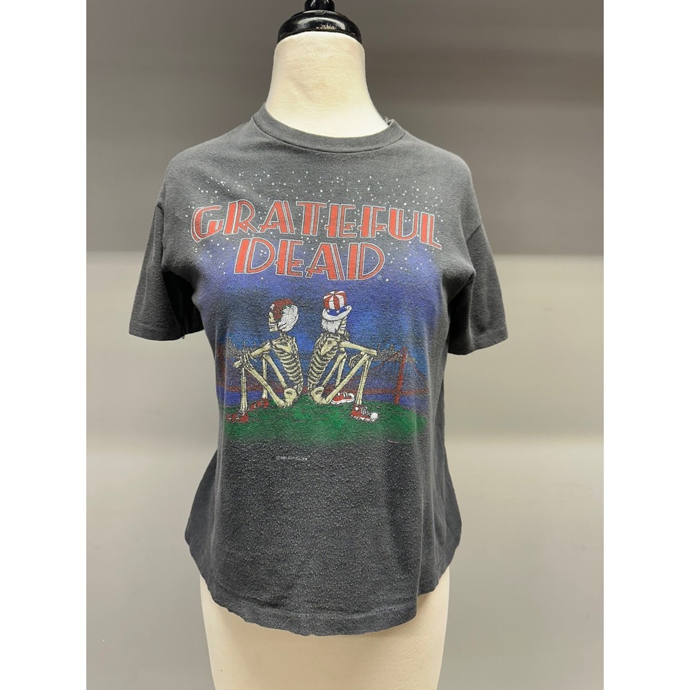 Vintage 1987 Grateful Dead Telluride Colorado Tour T-Shirt Black Skeletons 80s